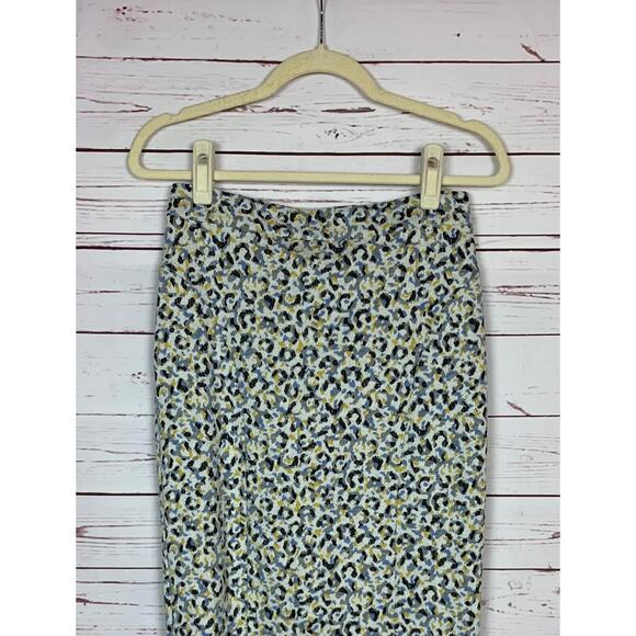 Maeve By Anthropologie Women's S Small Blue Yellow Pencil Dressy Career Skirt - Picture 3 of 12